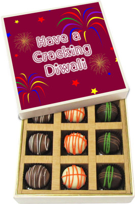 

Chocholik Diwali Gifts - Have A Cracking Diwali - White, Dark, Milk Chocolate Truffles - 9pc Truffles(135 g)