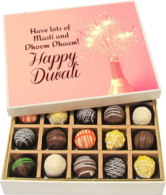 

Chocholik Diwali Gifts - Have Lots Of Masti And Dhoom Dhaam! - White, Dark, Milk Chocolate Truffles - 20pc Truffles(300 g)