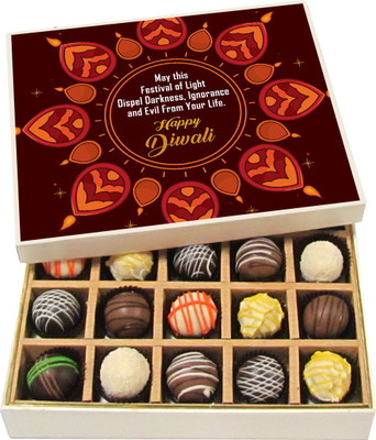 

Chocholik Diwali Sweets - May This Festival Of Light Dispel Evil From Your Life - White, Dark, Milk Chocolate Truffles - 20pc Truffles(300 g)