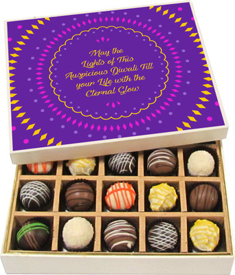 

Chocholik Diwali Gifts - Auspicious Festival With the Eternal Glow - White, Dark, Milk Chocolate Truffles - 20pc Truffles(300 g)