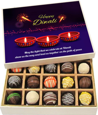 

Chocholik Diwali Sweets - May The Light That We Celebrate At Diwali Show Us - White, Dark, Milk Chocolate Truffles - 20pc Truffles(300 g)