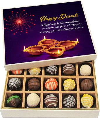 

Chocholik Diwali Sweets - Enjoy Your Sparkling Moments - White, Dark, Milk Chocolate Truffles - 20pc Truffles(300 g)