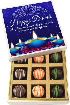 

Chocholik Diwali Gifts - Happy Diwali - May Goddess Laxmi Fill Your Life With Prosperity - White, Dark, Milk Chocolate Truffles - 9pc Truffles(135 g)