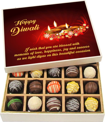 

Chocholik Diwali Sweets - I Wish That You Are Blessed With Moments Of Love - White, Dark, Milk Chocolate Truffles - 20pc Truffles(300 g)