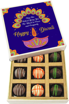 

Chocholik Diwali Gifts - Bring You the Utmost in Peace and Prosperity - White, Dark, Milk Chocolate Truffles - 9pc Truffles(135 g)