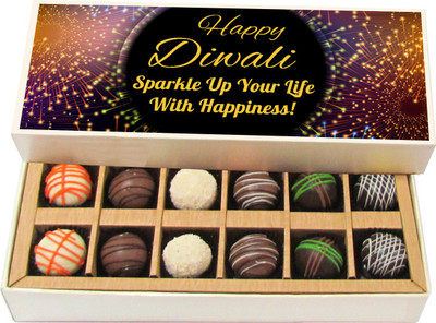 

Chocholik Diwali Sweets - Sparkle Up Your Life With Happiness! - White, Dark, Milk Chocolate Truffles - 12pc Truffles(180 g)