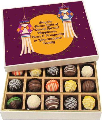 

Chocholik Diwali Gifts - Peace and Prosperity to You and Your Family - White, Dark, Milk Chocolate Truffles - 20pc Truffles(300 g)