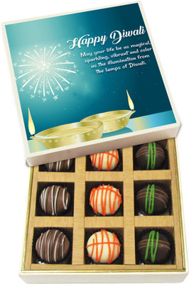 

Chocholik Diwali Sweets - May Your Life Be As Magical, Sparkling, Vibrant And Color - White, Dark, Milk Chocolate Truffles - 9pc Truffles(135 g)