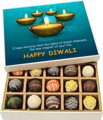 

Chocholik Diwali Sweets - Dhoom Machao, Rang Jamao… - White, Dark, Milk Chocolate Truffles - 20pc Truffles(300 g)