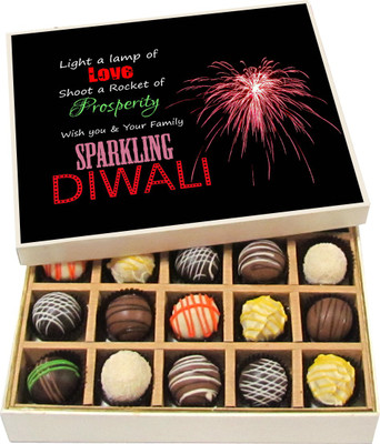 

Chocholik Diwali Gifts - Light A Lamp Of Love - White, Dark, Milk Chocolate Truffles - 20pc Truffles(300 g)