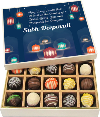 

Chocholik Diwali Sweets - Diwali Bring Joy and Prosperity - White, Dark, Milk Chocolate Truffles - 20pc Truffles(300 g)