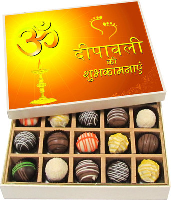 

Chocholik Diwali Gifts - Diwali Ki Shubhkamnaye - White, Dark, Milk Chocolate Truffles - 20pc Truffles(300 g)