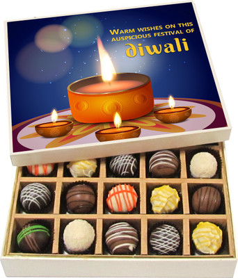 

Chocholik Diwali Sweets - Warm Wishes On This Auspicious Festival Of - White, Dark, Milk Chocolate Truffles - 20pc Truffles(300 g)