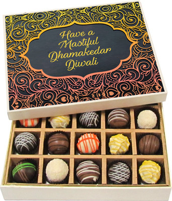 

Chocholik Diwali Sweets - Have a Mastiful Diwali - White, Dark, Milk Chocolate Truffles - 20pc Truffles(300 g)