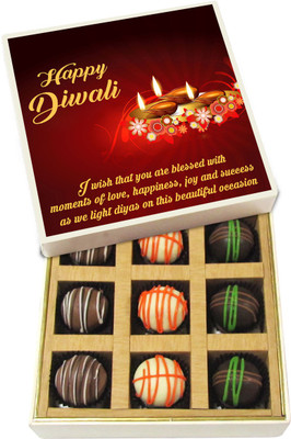 

Chocholik Diwali Sweets - I Wish That You Are Blessed With Moments Of Love - White, Dark, Milk Chocolate Truffles - 9pc Truffles(135 g)