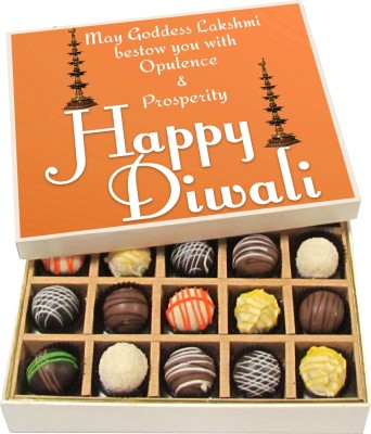 

Chocholik Diwali Gifts - May Goddess Lakshmi Bestow You With Opulence & Prosperity - White, Dark, Milk Chocolate Truffles - 20pc Truffles(300 g)