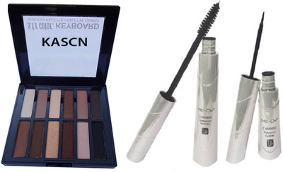 

KASCN ORIGINAL HIGH QUALITY PROFESSIONAL EYE SHADOW,EYE MASCARA, LINER COMBO KIT FOR ALL SKIN TONE(Set of 3)