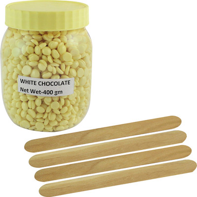 

Ear Lobe & Accessories White Chocolate Flavored Depilatory Pearl Hair Removal Hot Wax Beans 400 gms) with 4 Wax Applicator(Set of 1)