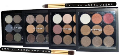 

pro longwear combo make up brush 2 and mac eyeshadow palette 9 shades set of 4(Set of 6)