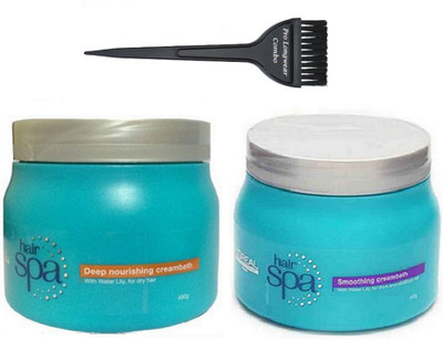 

Pro Longwear Combo Hair Brush & Smoothing & Deep Nourshing Creambath Hair Spa(Set of 3)
