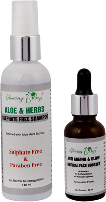 

Glowing Buzz Combo of Aloe & Herbs Sulphate Free Shampoo and Anti-Ageing & Glow Natural face Booster(Set of 1)