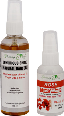 

Glowing Buzz Combos of Rose Face Wash and Luxurious Shine Natural hair Oil(Set of 1)