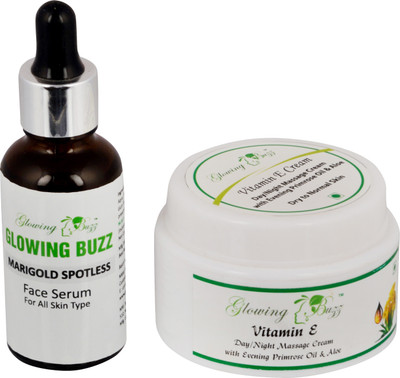 

Glowing Buzz Combo of Spotless Marigold Serum and Vitamin-e Cream(Set of 1)