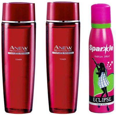 

Avon Anew two Reversalist Complete Renewal Toner (100 ml) With one sparkle perfume spray 150 ml(Set of 3)