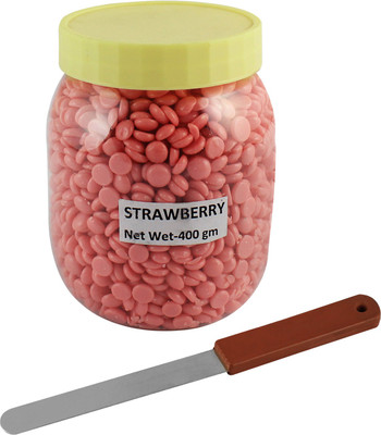 

Ear Lobe & Accessories Strawberry Flavored Depilatory Pearl Hair Removal Hot Wax Beans (400 gms) with Plastic Wax Knife(Set of 1)