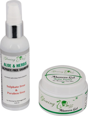 

Glowing Buzz Combo of Aloe & Herbs Sulphate Free Shampoo and Aloevera Gel(Set of 1)
