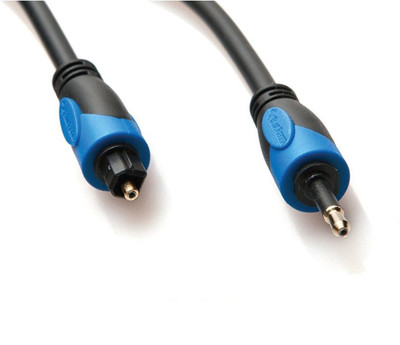 

BlueRigger Toslink to Mini-Toslink Digital Optical S/PDIF Audio Cable (NOT a 3.5mm aux cable) with strain-relief PVC Jacket and Gold-Plated connectors (6 feet / 1.8 Meters) Network Cable(Compatible with Home theater, Black)