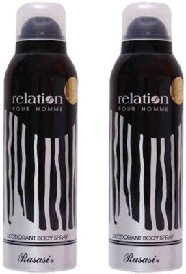 

Rasasi Relation Pour Homme (Pack of 2) Body Spray - For Men(400 ml, Pack of 2)