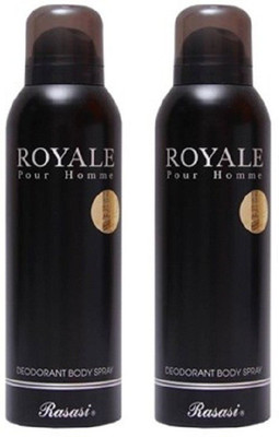 

Rasasi ROYALI BLACK POUR HOMME Body Spray - For Men & Women(400 ml, Pack of 2)