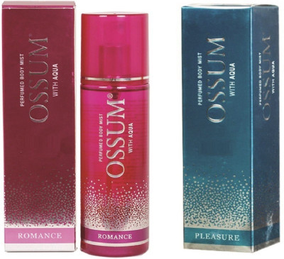 

OSSUME OSSUM PLEASURE PERFUMED BODY MIST 115 ML + ROMANCE PERFUMED 115 ML Body Mist - For Men & Women(115 ml, Pack of 2)
