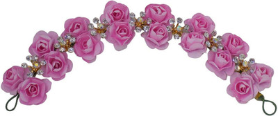 

AASA Hair Gajra Accessories For Women Stylish, South Indian Pearls Design Hair Gajra Bun, Hair Accessory Set(Pink)