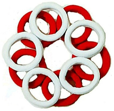 

shiviksha Hair rubber band pack of 10 Rubber Band(Red, White)