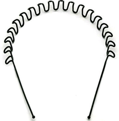 shiviksha black metal zig zag hair band pack of one Hair Band(Black)