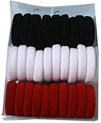 

Shiviksha hair rubber band pack of 30 Rubber Band(Black, Red, White)