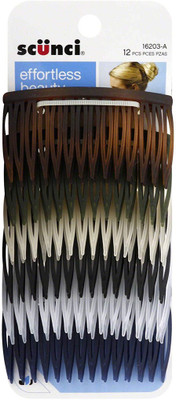 

Scunci Effortless Beauty Side Combs, 7cm, 12-Count Hair Clip(Multicolor)