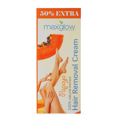 

MAXGLOW PAPAYA HAIR REMOVAL CREAM - PACK OF 2 - 60 GM EACH WITH 50% EXTRA Cream(120 g, Set of 2)