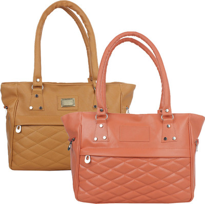 

Fillin Cart Hand-held Bag(Tan, Brown), Brown;tan