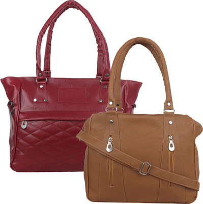 

Element Cart Hand-held Bag(Maroon, Brown), Brown;maroon