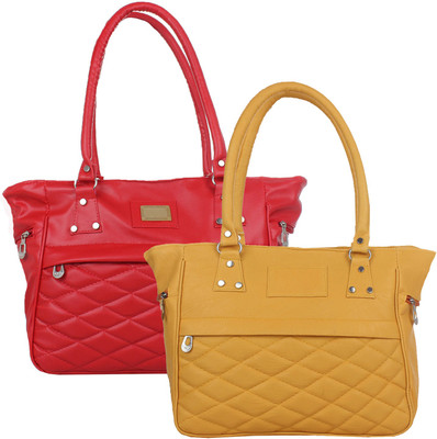

Element Cart Hand-held Bag(Beige, Red)