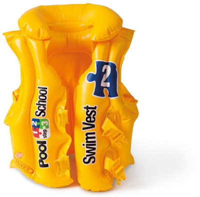 

AZIN Intex Swim Vest Pool School Step 2 Deluxe Inflatable Inflatable Pool Accessory(Yellow)