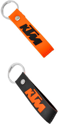 

KD COLLECTIONS KD-265 Double Sided Silicon Rubber KTM Keychain Keyring Combo Black & Orange Key Chain