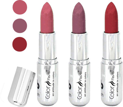 

Color Fever water proof long lasting creamy matte lipstick(nude-plum-dark red, 12 g)