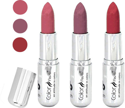 Color Fever water proof long lasting creamy matte lipstick(nude-plum-brick red, 12 g)