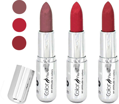 

Color Fever water proof long lasting creamy matte lipstick(brown-red-dark red, 12 g)