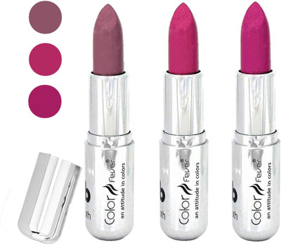 

Color Fever water proof long lasting creamy matte lipstick(plum-pink-dark purple, 12 g)