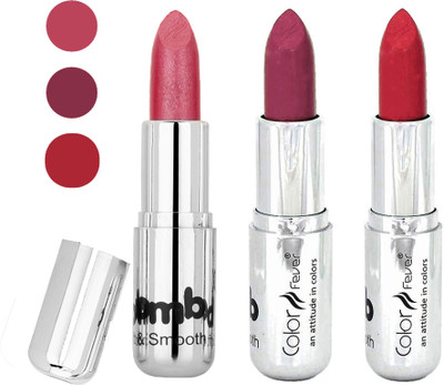 

Color Fever creamy matte non transfar lipstick for ladies(pink-plum-red, 12 g)